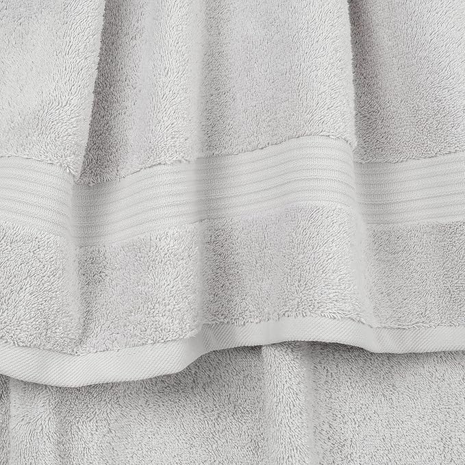 Cotton Paradise 100% Cotton Turkish Washcloth Set for Bathroom, 4 Piece Soft Absorbent Small Towels Wash Rags, Silver Grey