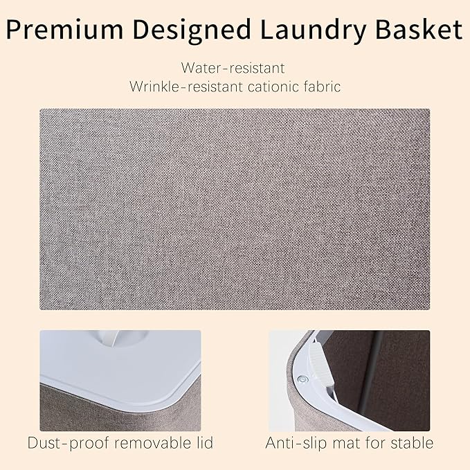 Double Laundry Hamper with Lid and Removable Laundry Bags,Large 2 Dividers Dirty Clothes Basket for LaundryRoom/Bedroom/Bathroom/College,150L