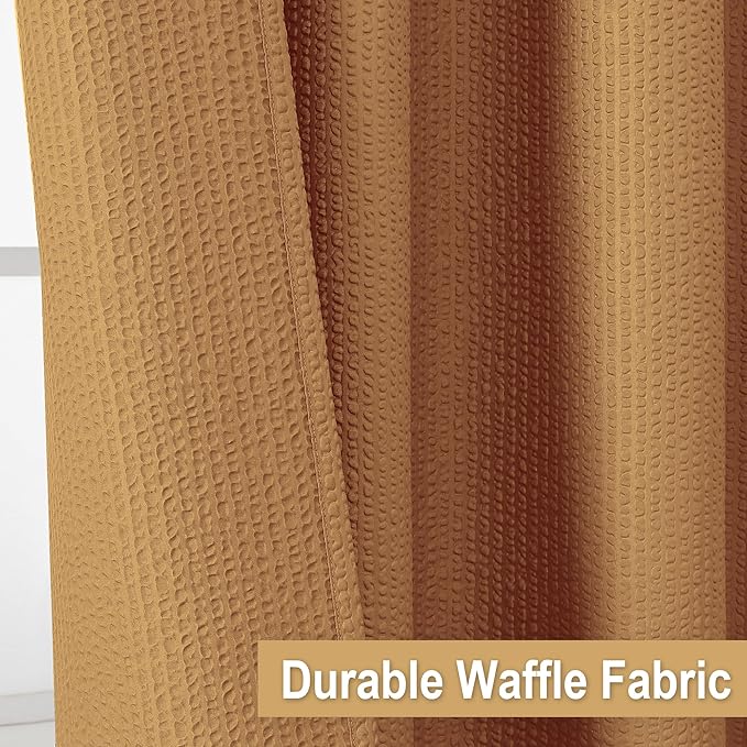 OVZME Berry Gold Shower Curtain, Embossed Textured Fabric Shower Curtain for Bathroom - Soft Cloth & Hotel Spa Luxury, Water Repellent, Machine Washable Shower Curtain, 72X72