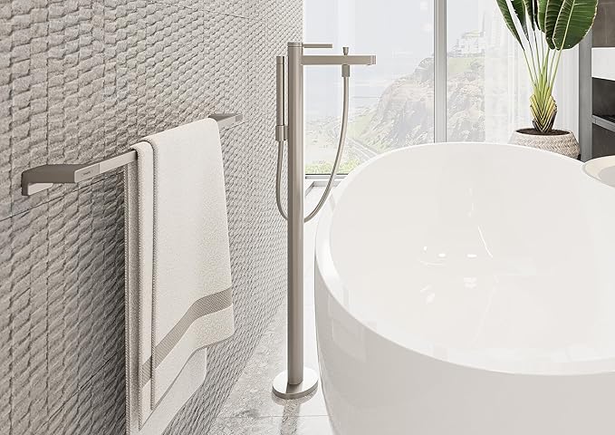Hansgrohe AddStoris Modern Towel Ring in Brushed Nickel, 41754820