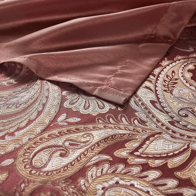 Aubrey Design Stripe Top Modern Shower Curtain, Jacquard Traditional Shower Curtains for Bathroom, 72 X 72, Burgundy