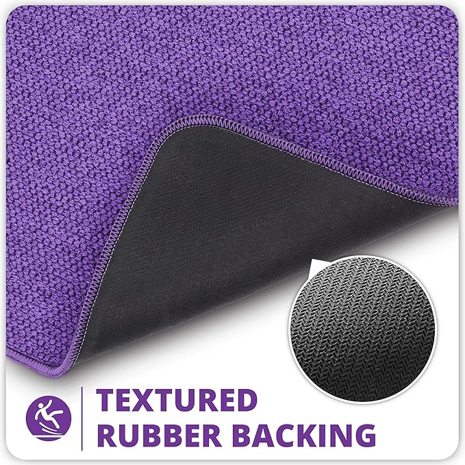 Bath Mat,Ultra Thin Bathroom Runner Rugs,Large Bath Mats for Bathroom,Quick Dry,Non-Slip,Machine Washable,Low Pile,Bath Rug,Shower Outside,Sink,Home Decor Accessories.Purple,3'x4'(36x48inch)