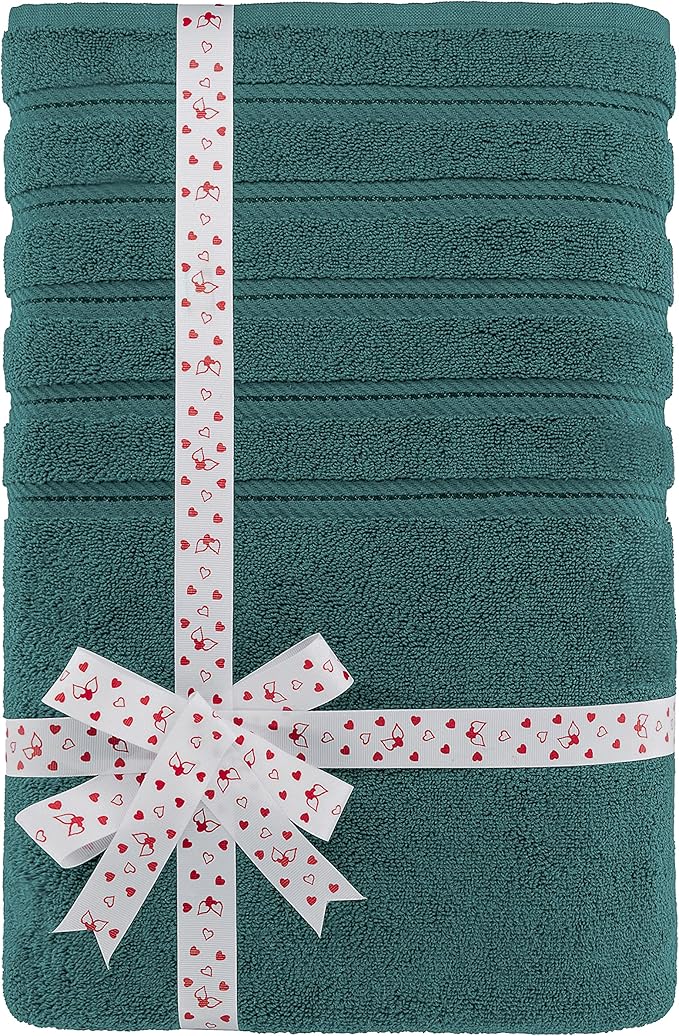 American Soft Linen 35x70 Jumbo Large Bath Towel, 600 GSM 100% Cotton Turkish Bath Sheet, Oversized Luxury Bath Towel for Bathroom Beach and Pool, Teal