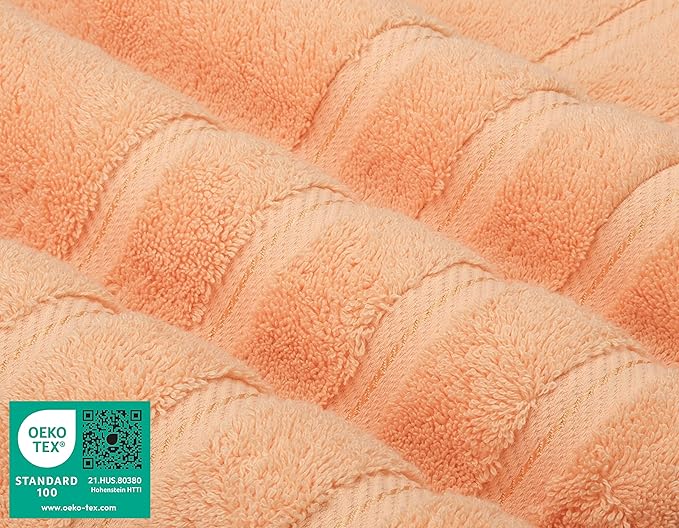 American Soft Linen 35x70 Jumbo Large Bath Towel, 600 GSM 100% Cotton Turkish Bath Sheet, Oversized Luxury Bath Towel for Bathroom Beach and Pool, Malibu Peach