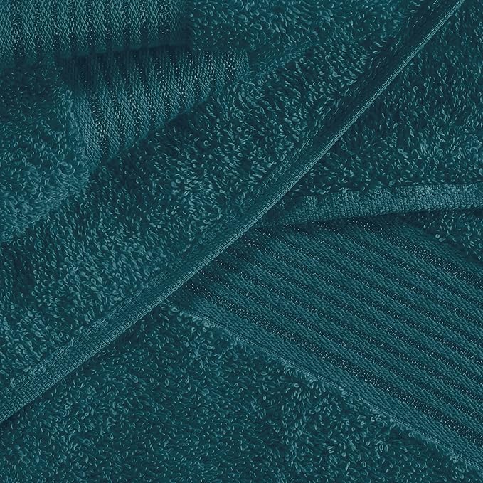 Elvana Home Ultra Soft 6 Pack Cotton Towel Set, Contains 2 Bath Towels 28x55 inch, 2 Hand Towels 16x24 inch & 2 Wash Coths 12x12 inch, Ideal Everyday use, Compact & Lightweight - Teal