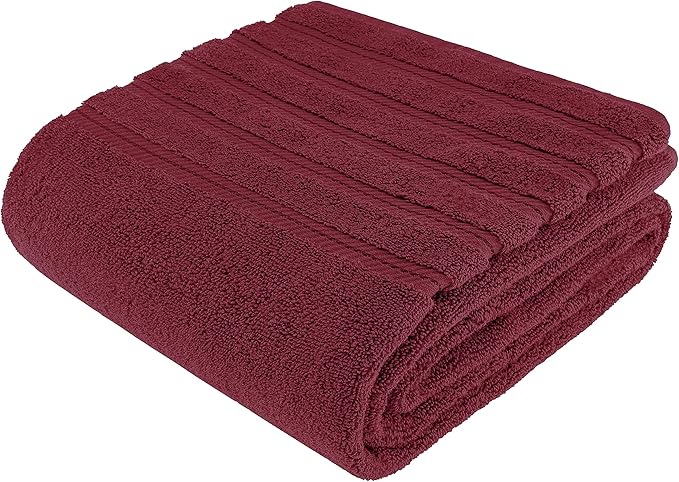 American Soft Linen 35x70 Jumbo Large Bath Towel, 600 GSM 100% Cotton Turkish Bath Sheet, Oversized Luxury Bath Towel for Bathroom Beach and Pool, Bordeaux