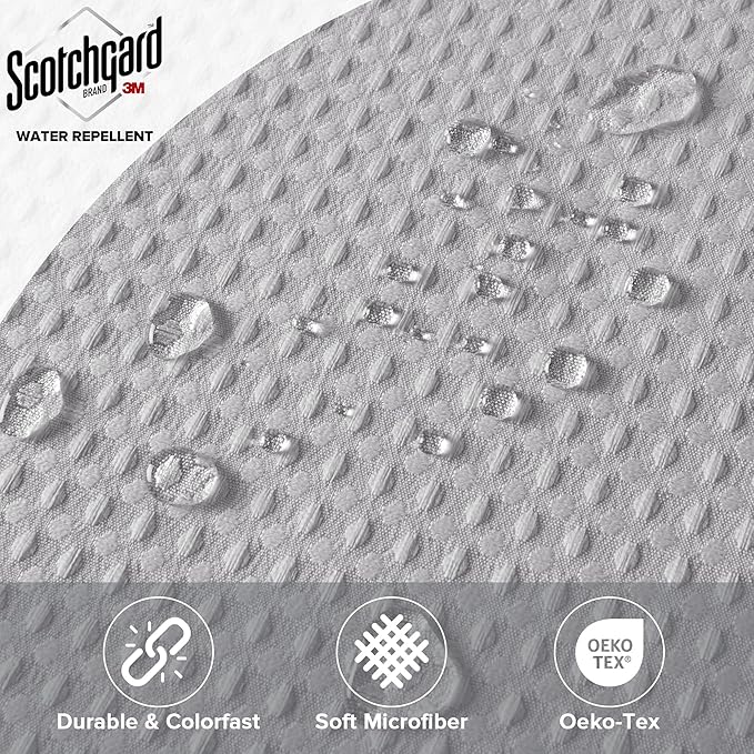 Madison Park Shower Curtain Waffle Weave, Vibrant Dyed, Waffle Shower Curtain 3M Scotchgard Moisture Management, Farmhouse Extra Long Shower Curtains for Bathroom, Extra Long: 72"x84" Grey