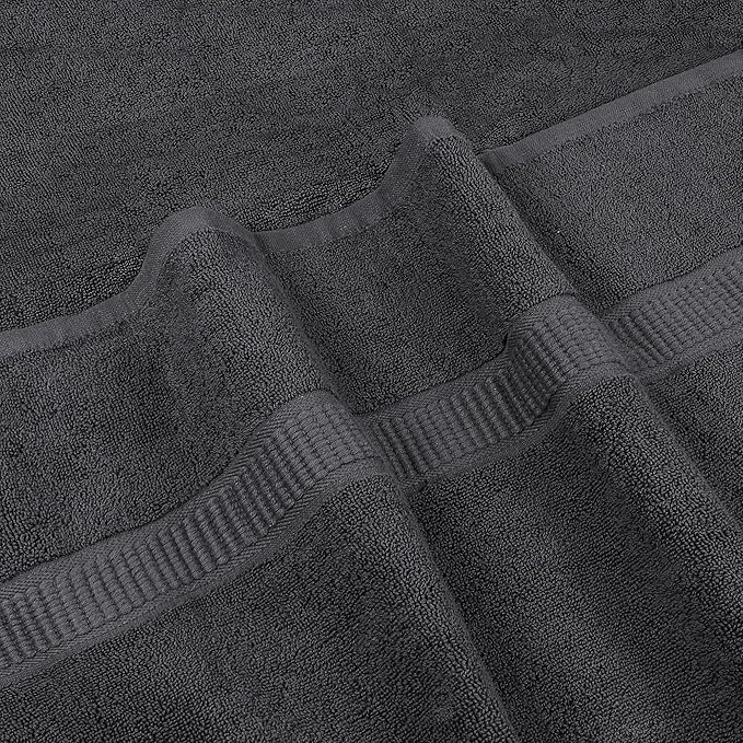 Utopia Towels Jumbo Bath Sheet 2 Piece, 600 GSM, 35 by 70 Inches, 100% Ring Spun Cotton, Absorbent and Quick Dry Extra Large Bath Towel, Grey