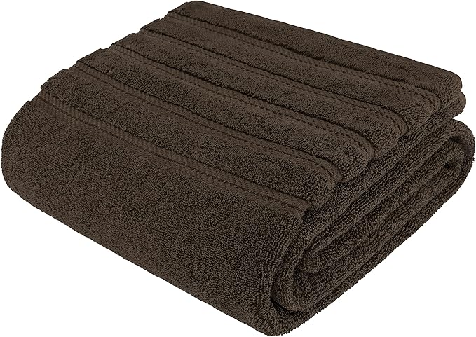 American Soft Linen 35x70 Jumbo Large Bath Towel, 600 GSM 100% Cotton Turkish Bath Sheet, Oversized Luxury Bath Towel for Bathroom Beach and Pool, Brown