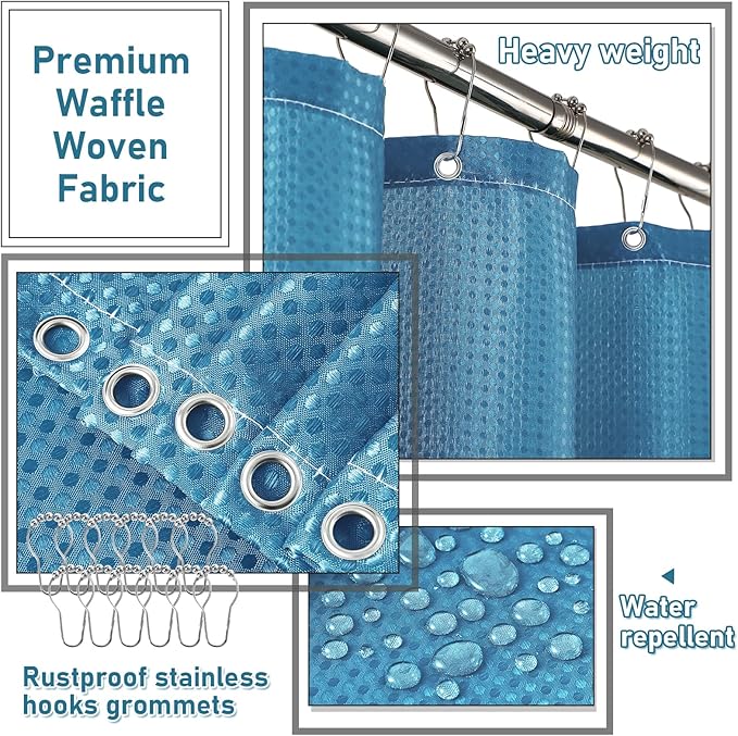 XLHOMO Bathroom Set - 28PC Gorgeous Teal Bathroom Set with Shower Curtain, Bathroom Accessory Set, Bathroom Sets with Shower Caddy