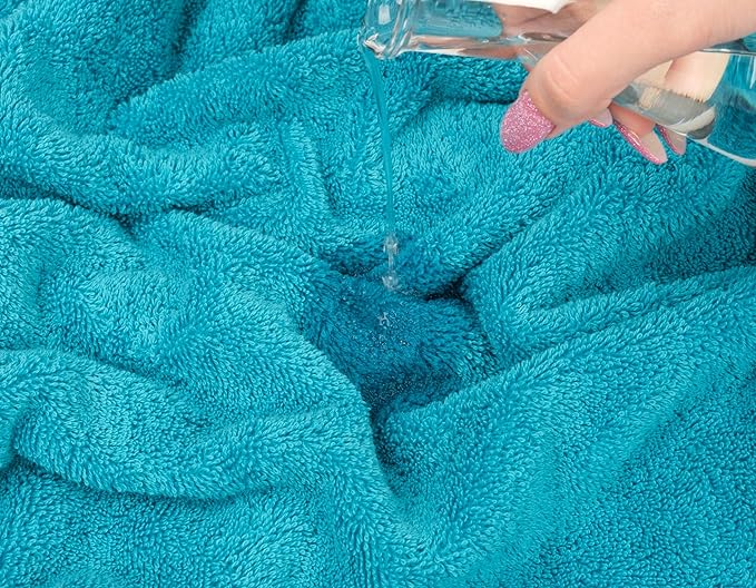 American Soft Linen Luxury Hand Towels for Bathroom, 600 GSM Heawy Weight 16x28 Size 100% Cotton Turkish 4 Piece Hand Face Towel Set, Aqua Blue Hand Towels