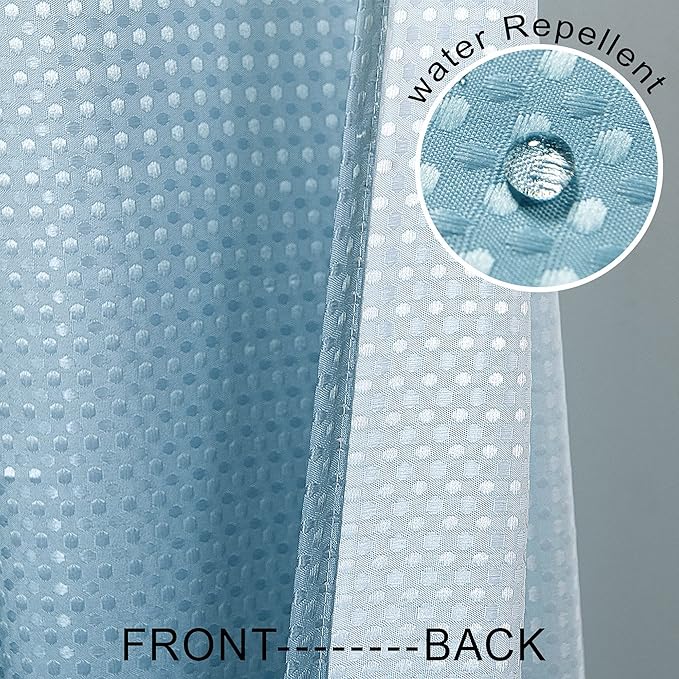 Mrs.Naturall Slate Grey Blue Shower Curtains for Bathroom,Bath Small Stall Shower Curtain Liner with Hooks Sets,36 x 72In,Pale Blue