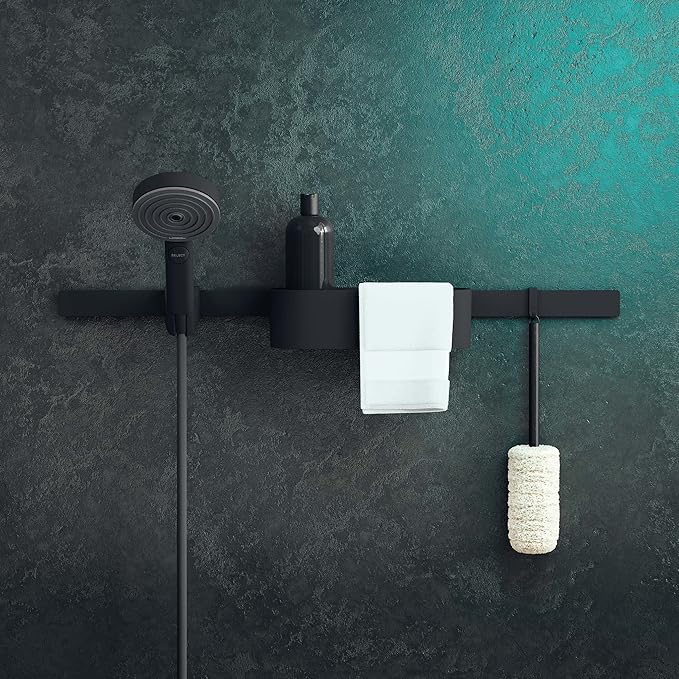 hansgrohe WallStoris 4-inch Modern Storage Basket- Deep in Matte Black, 27912670