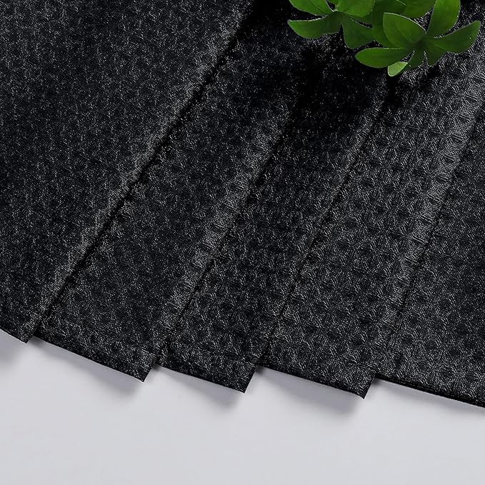 Aiyufeng Long Shower Curtains for Bathroom，Dot Like Embossed Textured Water Repellent Fabric Shower Curtain，Hotel Luxury Quality & Soft Cloth，Machine Washable，72Wx84L，Black