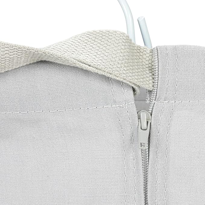 Household Essentials Door Hanging Laundry Bag, Washable Canvas Bag with Loop Handle, Holds Two Loads of Laundry, Great for Dorms and Small Spaces, Grey