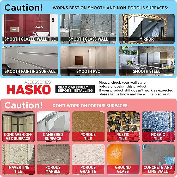 HASKO accessories Corner Shower Caddy with Suction Cups and 3M Adhesive Mounting Discs for porous surfaces - Stainless Steel Basket for Bathroom Storage (Chrome)