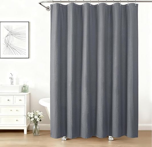Aiyufeng Shower Curtains for Bathroom，Dot Like Embossed Textured Water Repellent Fabric Large Bath Curtain，Hotel Luxury Quality & Soft Cloth，Machine Washable，72Wx72L，Grey