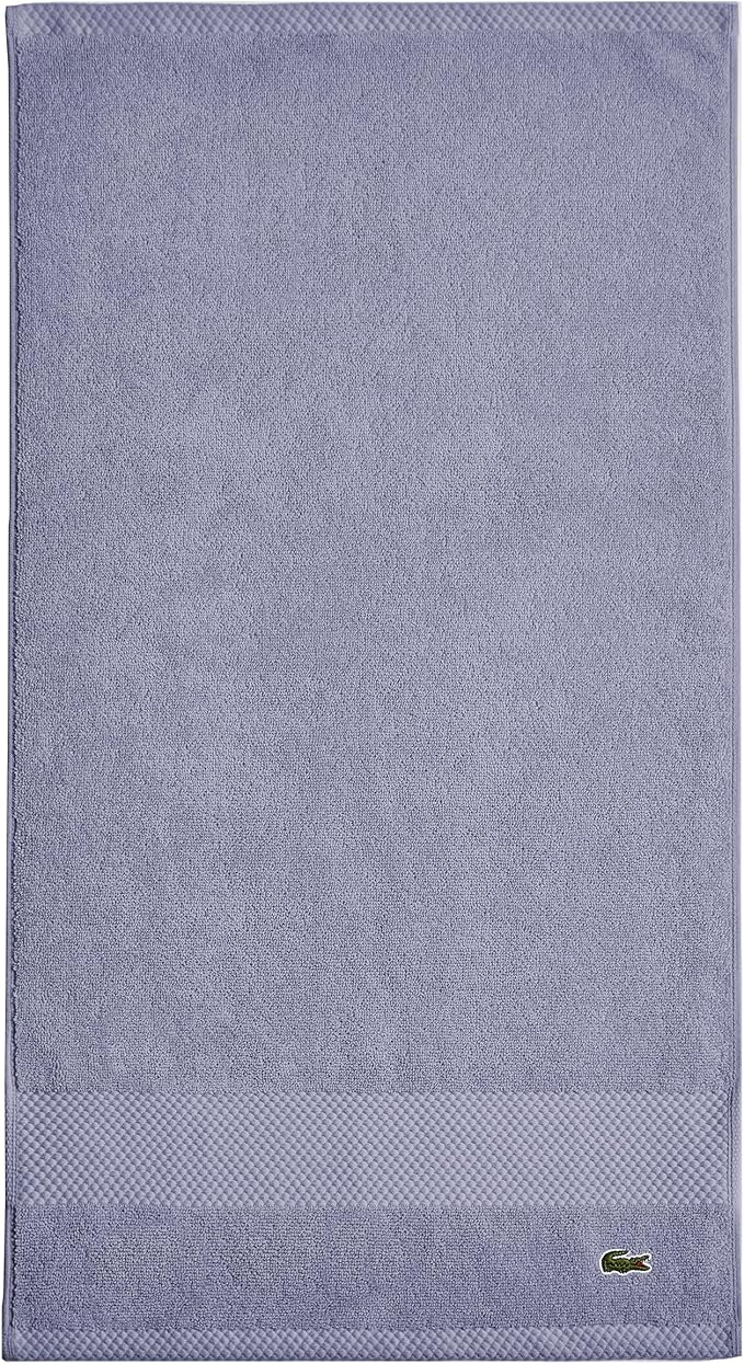 Lacoste Heritage 100% Supima Cotton Hand Towel, Light Denim, 16" x 30" – Highly Absorbent & Quick Drying, Premium Super Soft Bath Towel, Bathroom Essential, Gift for All Occasions, Machine Washable