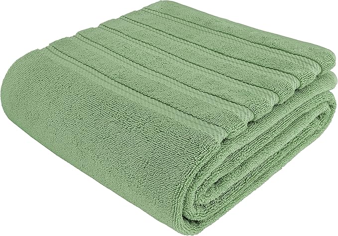 American Soft Linen 35x70 Jumbo Large Bath Towel, 600 GSM 100% Cotton Turkish Bath Sheet, Oversized Luxury Bath Towel for Bathroom Beach and Pool, Sage Green