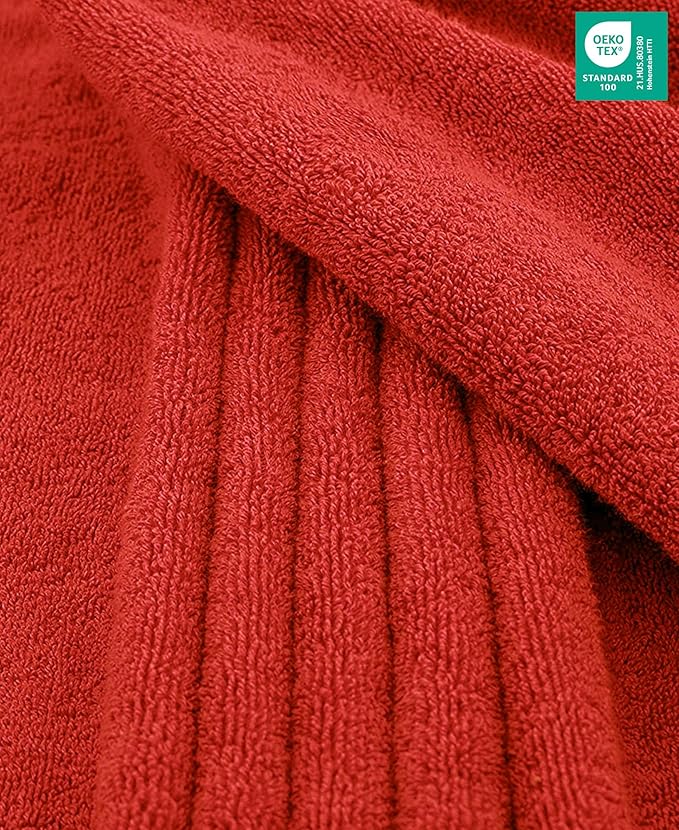 American Soft Linen 100% Cotton 600 GSM Turkish 40x80 Oversized Bath Towel Sheet, Extra Large Adult Towels for Bathroom, Red Bath Sheet
