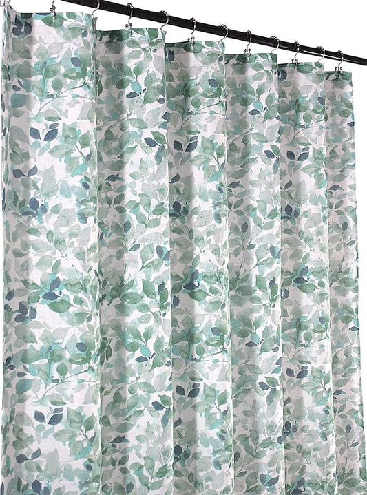 Serafina Home Hotel Quality Fabric Bathroom Shower Curtain: Lush Nature Leaf - Sage Green Grey Teal (Lush Nature, 72 x 70 inches)