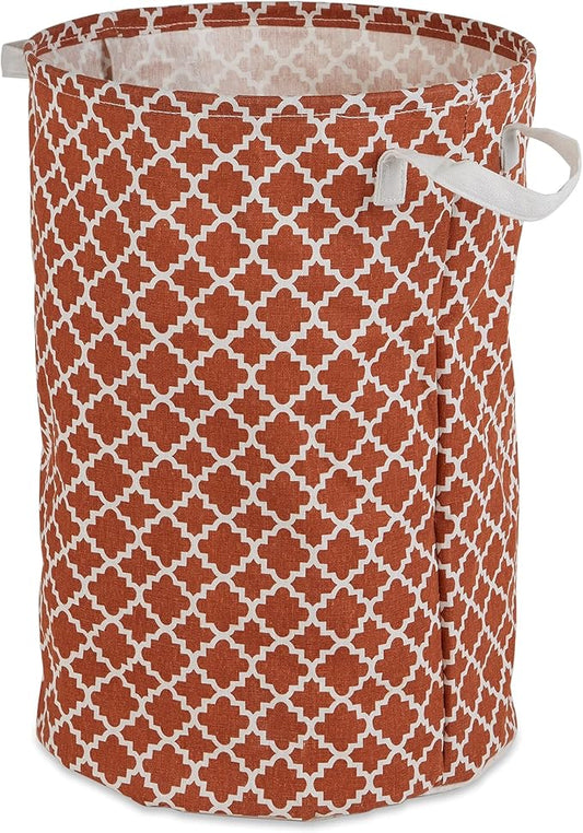 DII Laundy Collection, PE Coated Collapsible Bin, Cinnamon Lattice, Laundry Hamper