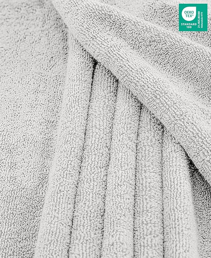 American Soft Linen 100% Cotton 600 GSM Turkish 40x80 Oversized Bath Towel Sheet, Extra Large Adult Towels for Bathroom, Silver Gray Bath Sheet