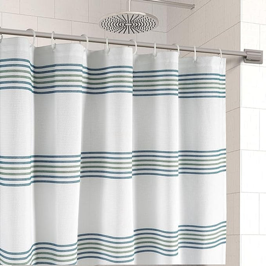 LANE LINEN Waterproof Fabric Shower Stall Curtain - 72 x 36 Compact Size - Built In Waterproof Lining - Spa Inspired Bathroom Style - Quick Dry, Machine Washable & Perfect for small space - Sage Green