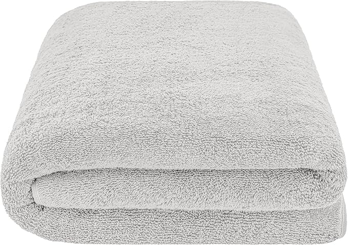 American Soft Linen 100% Cotton 600 GSM Turkish 40x80 Oversized Bath Towel Sheet, Extra Large Adult Towels for Bathroom, Silver Gray Bath Sheet