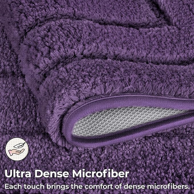 GRANNY SAYS Bathroom Rug Mat,48" x 24" Bath Mats for Bath Non-Slip, Super Soft and Water Absorbent, Microfiber Bath Rugs, Machine Wash Dry, Large Bathroom Rugs for Bath Floor, Purple