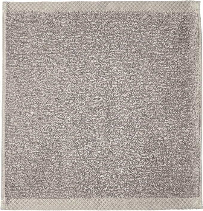 Amazon Basics 100% Cotton Washcloths, Quick-Dry, 12" x 12", Platinum, 12-Pack
