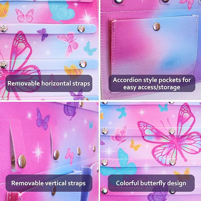 FROG SAC Bow and Headband Holder, Butterfly Hair Accessories Organizer for Wall, Hair Clip Accessory Organizers Wall Hanging Head Band Hairbow Bows Hangers for Closet Door
