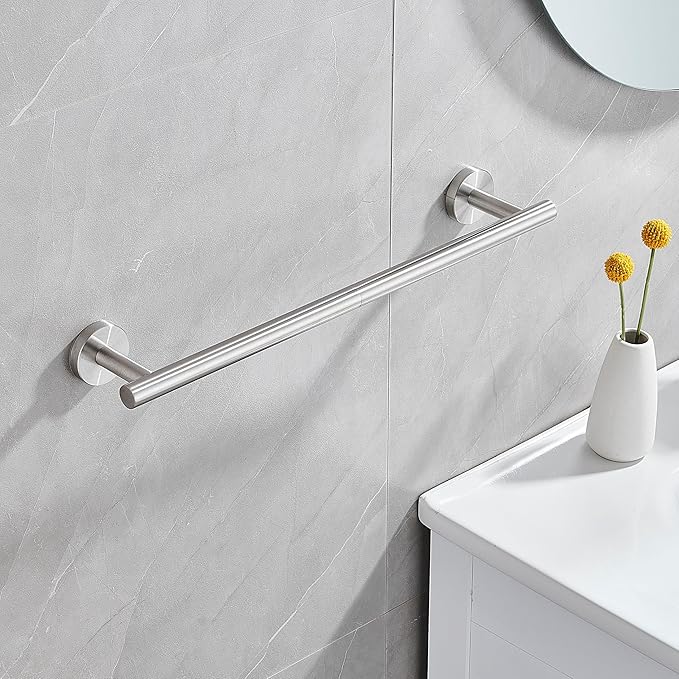 18 Inch Towel Bar Bathroom Towel Holder KWQKEM Wall Mount Sus304 Stainless Steel Towel Rack Bathroom Accessories for Shower Room Restroom (Brushed Nickel)