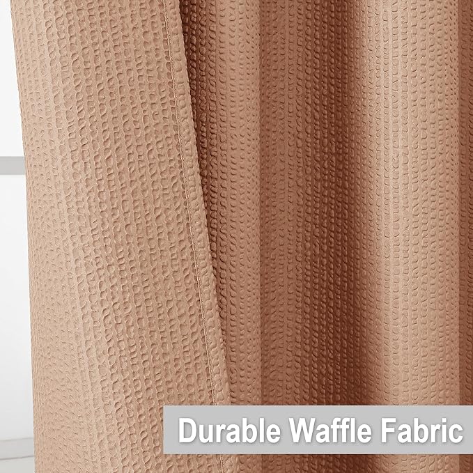 OVZME Small Stall Shower Curtain - Embossed Textured Bathroom Curtain, 36 x 72 Shower Curtain for RV Camper, Machine Washable Water Resistance, Coral