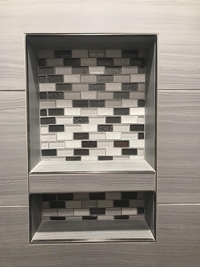Large Double Shelf Recessed Shower Niche, Ready to Tile, 25" x 17" x 3.75"