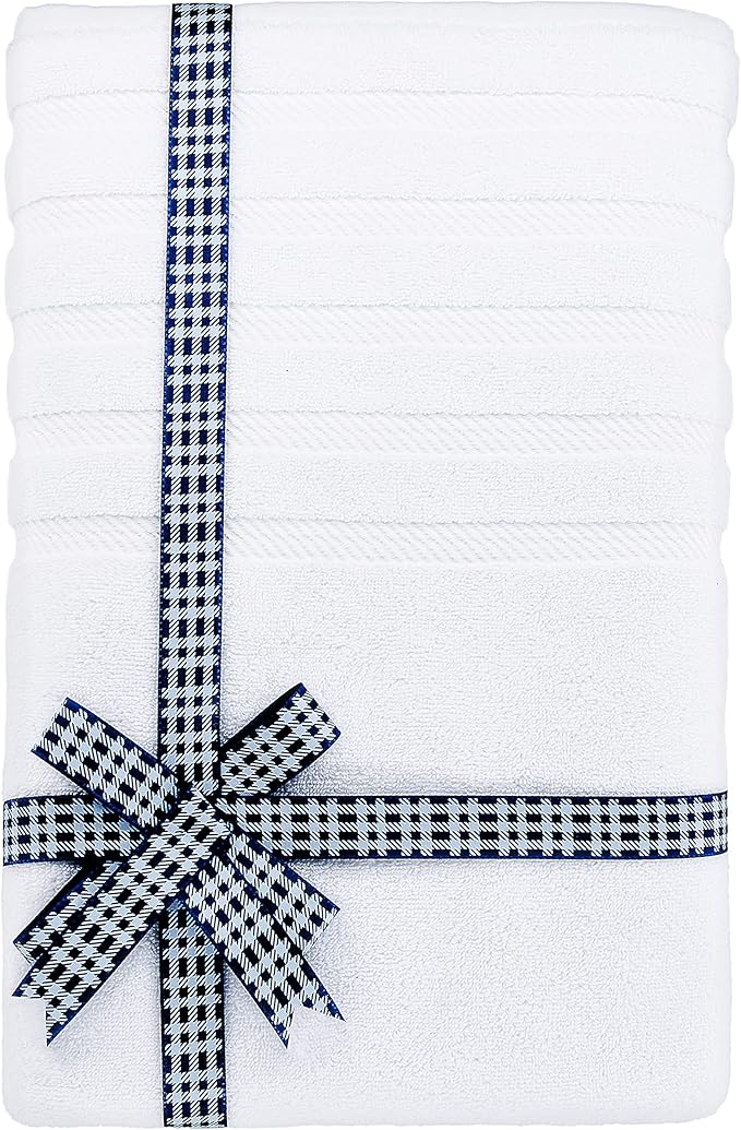 American Soft Linen 35x70 Jumbo Large Bath Towel, 600 GSM 100% Cotton Turkish Bath Sheet, Oversized Luxury Bath Towel for Bathroom Beach and Pool, White