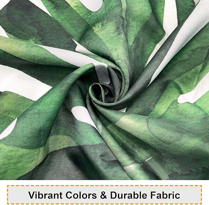 Baccessor Tropical Green Plant Shower Curtain Waterproof Washable Fabric Summer Bathroom Decor Botanical Banana Monstera Leaf Palm Tree Shower Curtain with Hooks 60 W x 72 L Inch