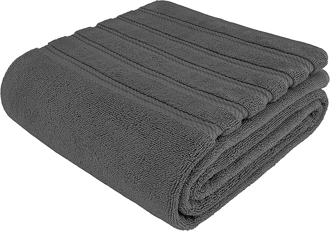 American Soft Linen 35x70 Jumbo Large Bath Towel, 600 GSM 100% Cotton Turkish Bath Sheet, Oversized Luxury Bath Towel for Bathroom Beach and Pool, Dark Gray