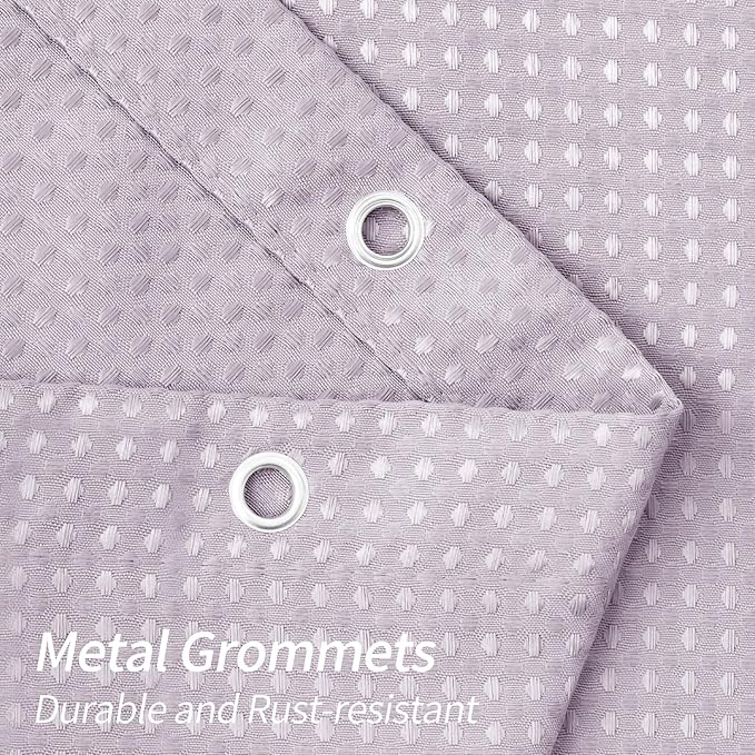 MitoVilla Purple Shower Curtain 72 x 78, Long Waffle Fabric Shower Curtains for Modern Luxury Bathroom Decor, Heavy Duty Hotel Cloth Shower Curtains 78 inch Long, Lavender