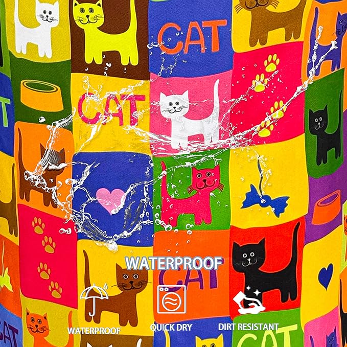 NUTAINLA Cute Cat Laundry Basket Funny Pet Foldable Oxford Cloth Funny Tote Bag Laundry Hamper Clothes Storage Bucket Toy Organizer For Bathroom/Laundry Storage/Bedroom 18.9x16.5 Inch