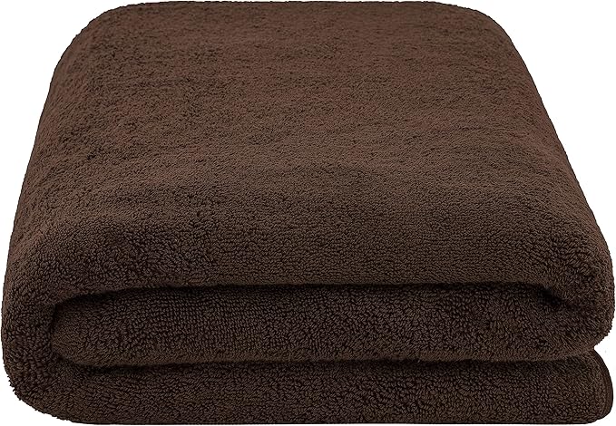 American Soft Linen 100% Cotton 600 GSM Turkish 40x80 Oversized Bath Towel Sheet, Extra Large Adult Towels for Bathroom, Brown Bath Sheet