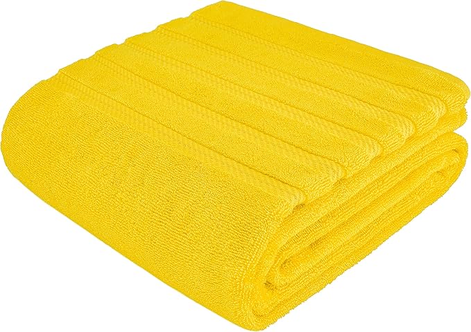 American Soft Linen 35x70 Jumbo Large Bath Towel, 600 GSM 100% Cotton Turkish Bath Sheet, Oversized Luxury Bath Towel for Bathroom Beach and Pool, Yellow