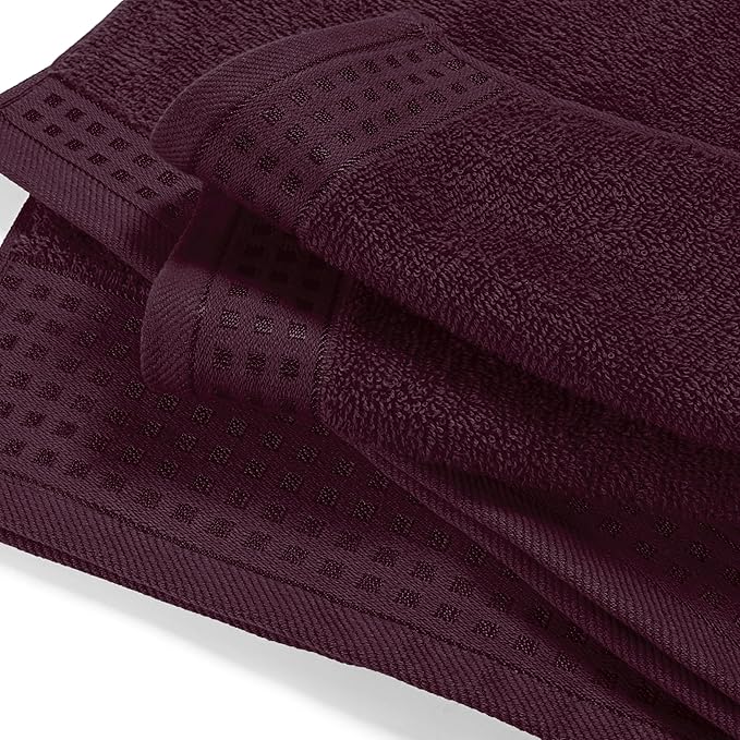 GLAMBURG 100% Cotton Oversized 2 Pack Bath Sheets 35x70, Ultra Soft Highly Absorbant Compact Quickdry & Lightweight Large Bath Sheet Set, Ideal for Gym Travel Camp Pool - Burgundy
