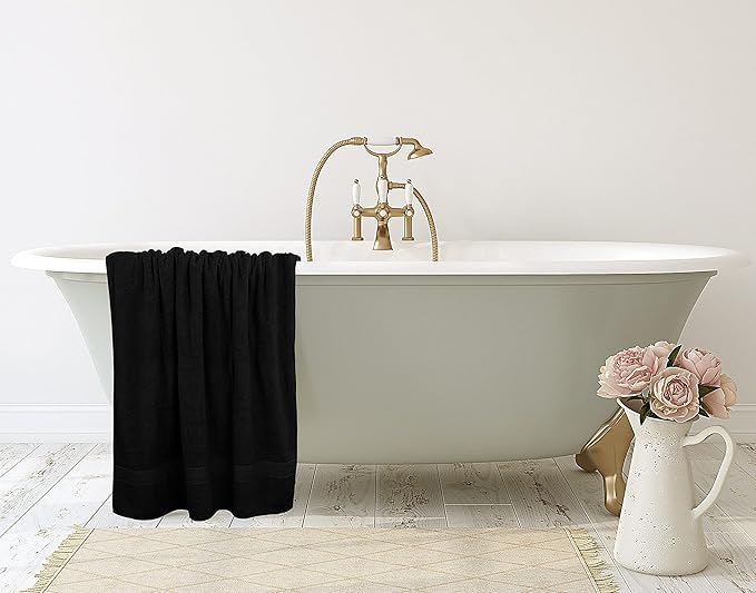Utopia Towels Luxurious Jumbo Bath Sheet 1 Piece, 600 GSM, 35 by 70 Inches, 100% Ring Spun Cotton, Highly Absorbent and Quick Dry Extra Large Bath Towel, Super Soft Towel, Black
