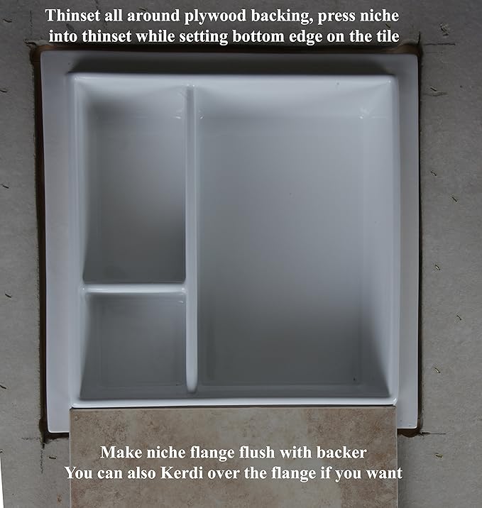 Sanitary CleanLine One Compartment Recessed Niche Tile Shampoo