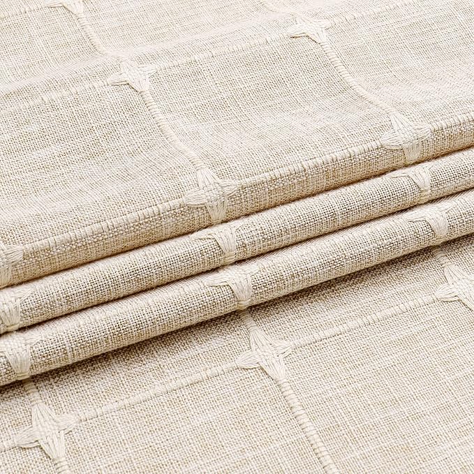MitoVilla Grey Boho Extra Long Shower Curtain 72 x 84, Modern Farmhouse 84 inch XL Rustic Polyester Linen Tassel Heavy Duty Shower Curtain Set with Hooks for Cottagecore Country Bathroom Decor