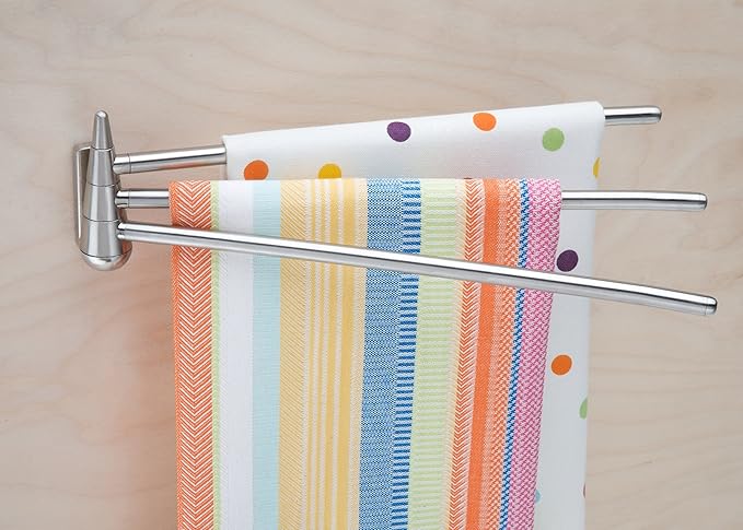 Better Houseware 2490 Wall-Mounted 3-Arm Stainless-Steel Towel Bar