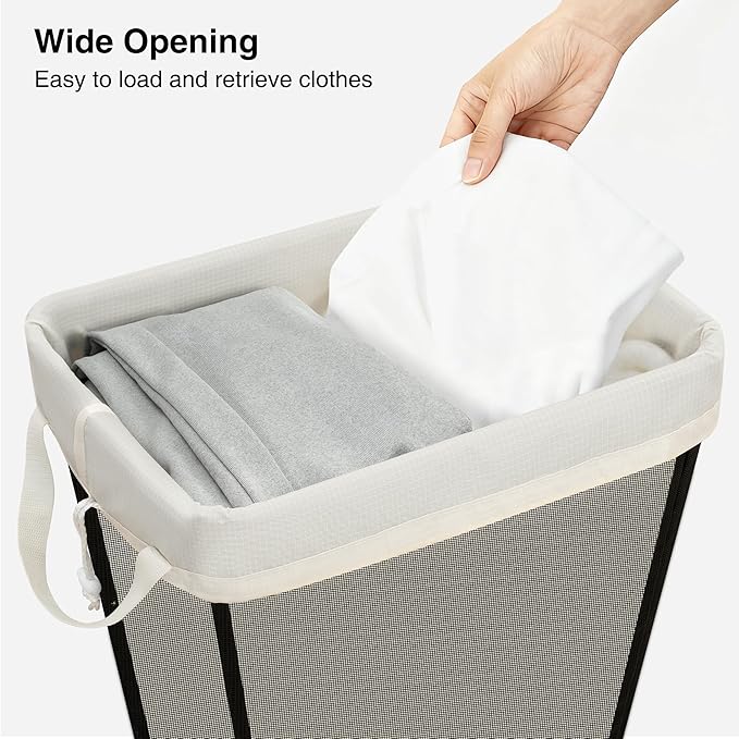 STO STO Laundry Hamper, 75L Laundry Basket Organizer with Removable and Washable Liner Bag, Freestanding Portable Dirty Clothes Hamper, Laundry Bin for Laundry Room, Bedroom, Closet and Dorm