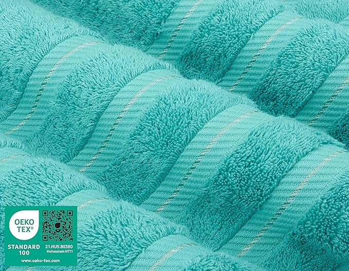 American Soft Linen Luxury Hand Towels for Bathroom, 600 GSM Heawy Weight 16x28 Size 100% Cotton Turkish 4 Piece Hand Face Towel Set, Turquoise Blue Hand Towels