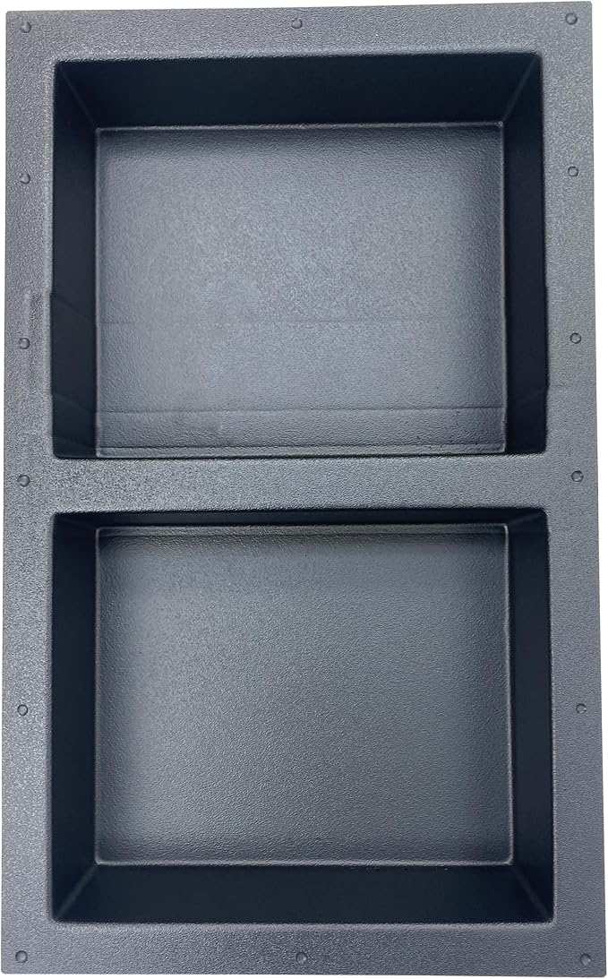 Ready-to-Tile Rectangular Shower Niche – 28" x 17" Double Equal Shelves – Made in USA – Recessed Bathroom Storage